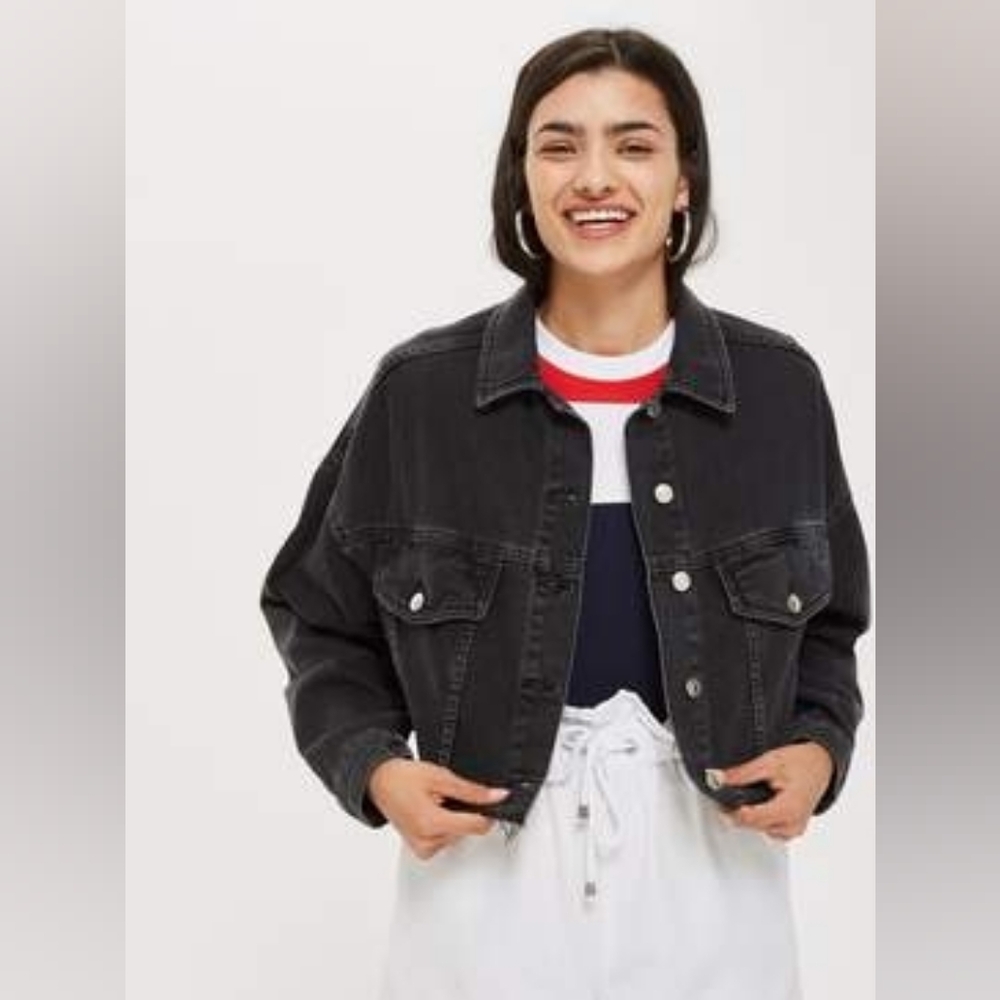 Topshop Cropped Denim Jacket